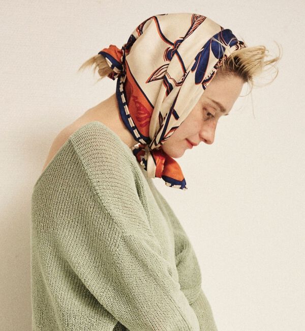 Rouge vif「【manipuri/マニプリ】フローラ大判シルクスカーフ 88&times;88 日本製」|バンダナ・スカーフ|