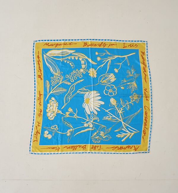 Rouge vif「【manipuri/マニプリ】フローラ大判シルクスカーフ 88&times;88 日本製」|バンダナ・スカーフ|ブルー