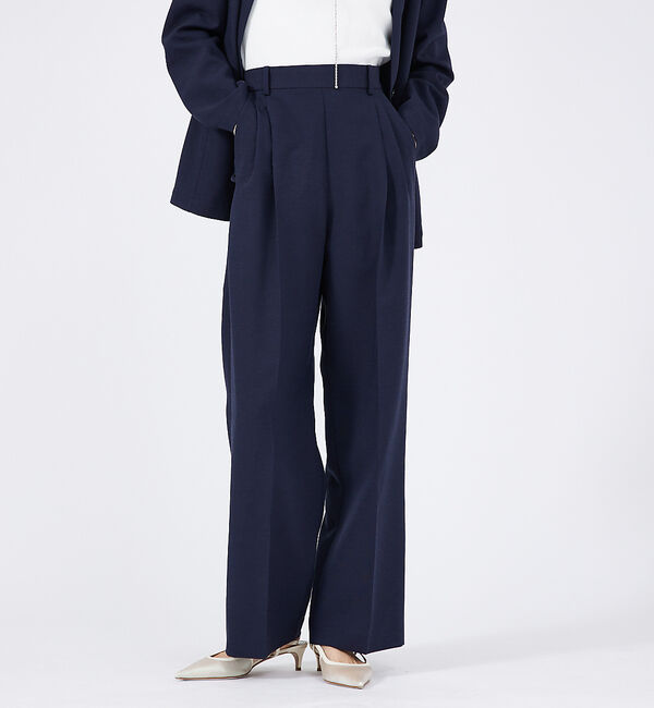 qualite「【セットアップ対応】クリスピーリネンパンツ」|その他|ネイビー