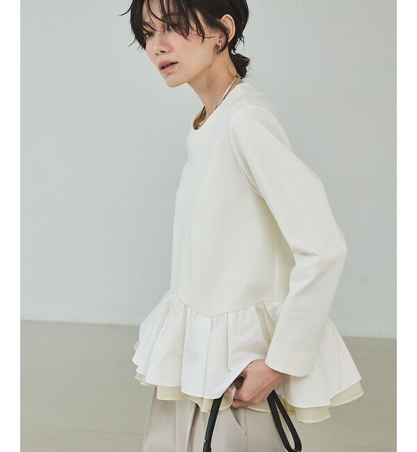 qualite「タフタコンビプルオーバー」|シャツ・ブラウス|