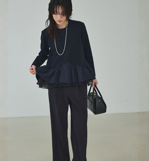 qualite「タフタコンビプルオーバー」|シャツ・ブラウス|