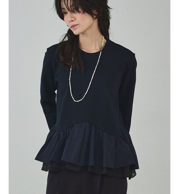 qualite「タフタコンビプルオーバー」|シャツ・ブラウス|