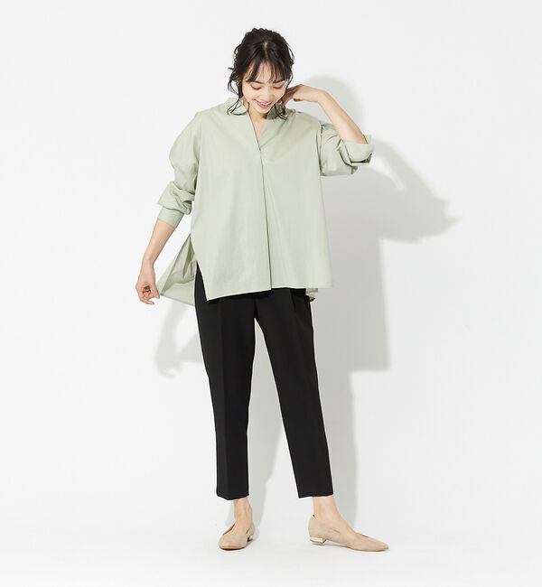 abahouse mavie「春夏素材【感嘆パンツ】リネン混タックテーパードパンツ」|その他|