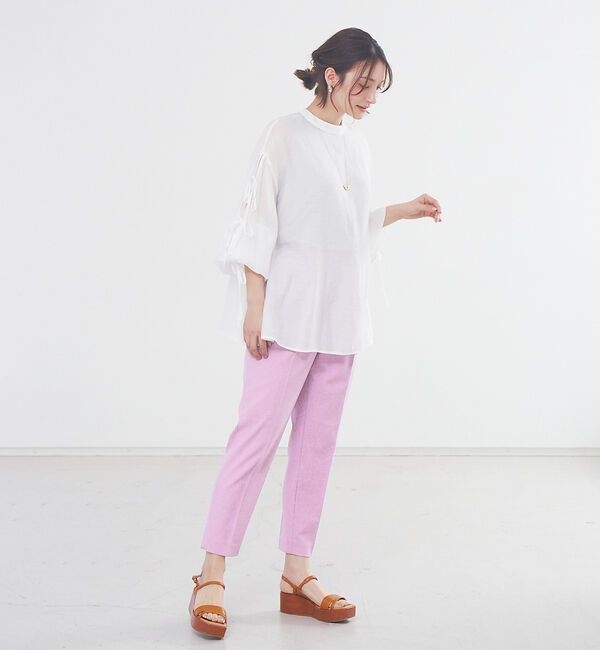 abahouse mavie「春夏素材【感嘆パンツ】リネン混タックテーパードパンツ」|その他|