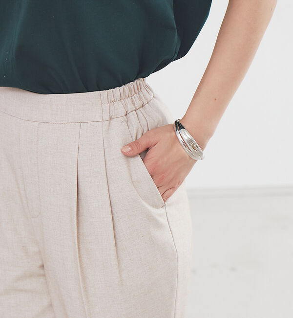 abahouse mavie「春夏素材【感嘆パンツ】リネン混タックテーパードパンツ」|その他|