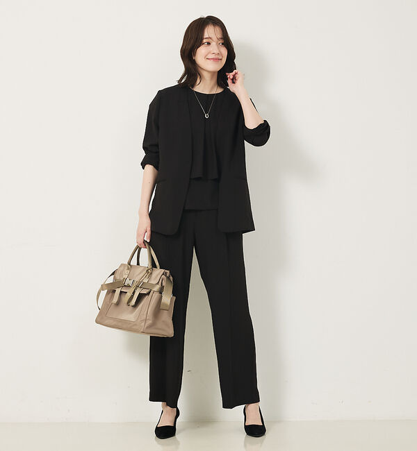 abahouse mavie「【エニデイカセット・サマー】 ジョーゼットノーカラージャケット」|ノーカラージャケット|