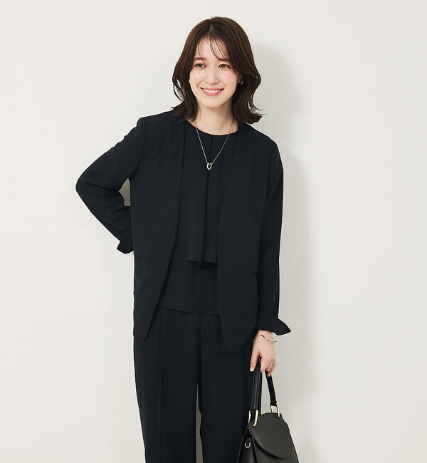 abahouse mavie「【エニデイカセット・サマー】 ジョーゼットノーカラージャケット」|ノーカラージャケット|