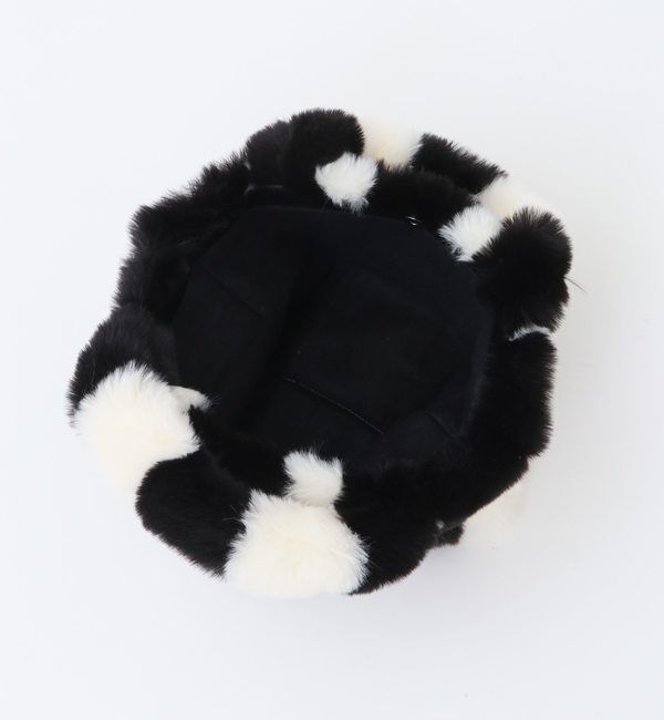 A_「【A_/エース】チェッカーフラッグ柄フェイクファーミニバッグ」|トートバッグ|