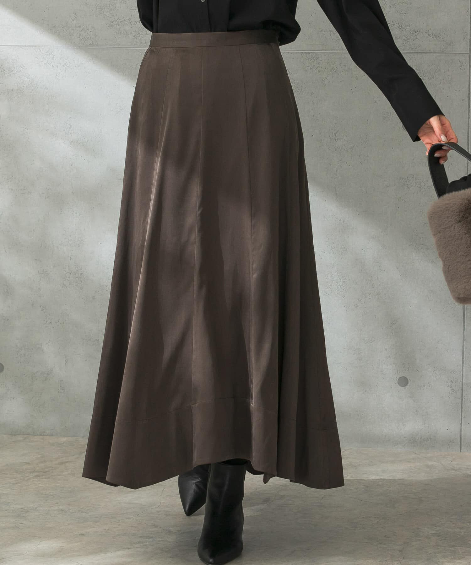 URBAN RESEARCH ROSSO「パネルラインサテンフレアスカート」|スカート|