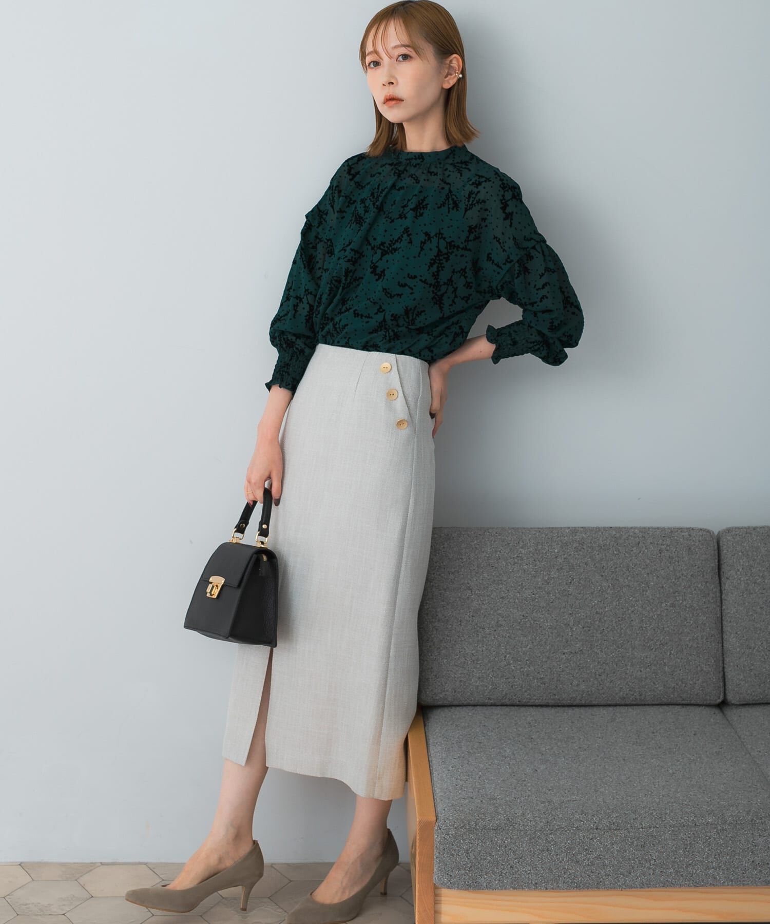 URBAN RESEARCH ROSSO「ボタンデザインタイトスリットスカート」|スカート|