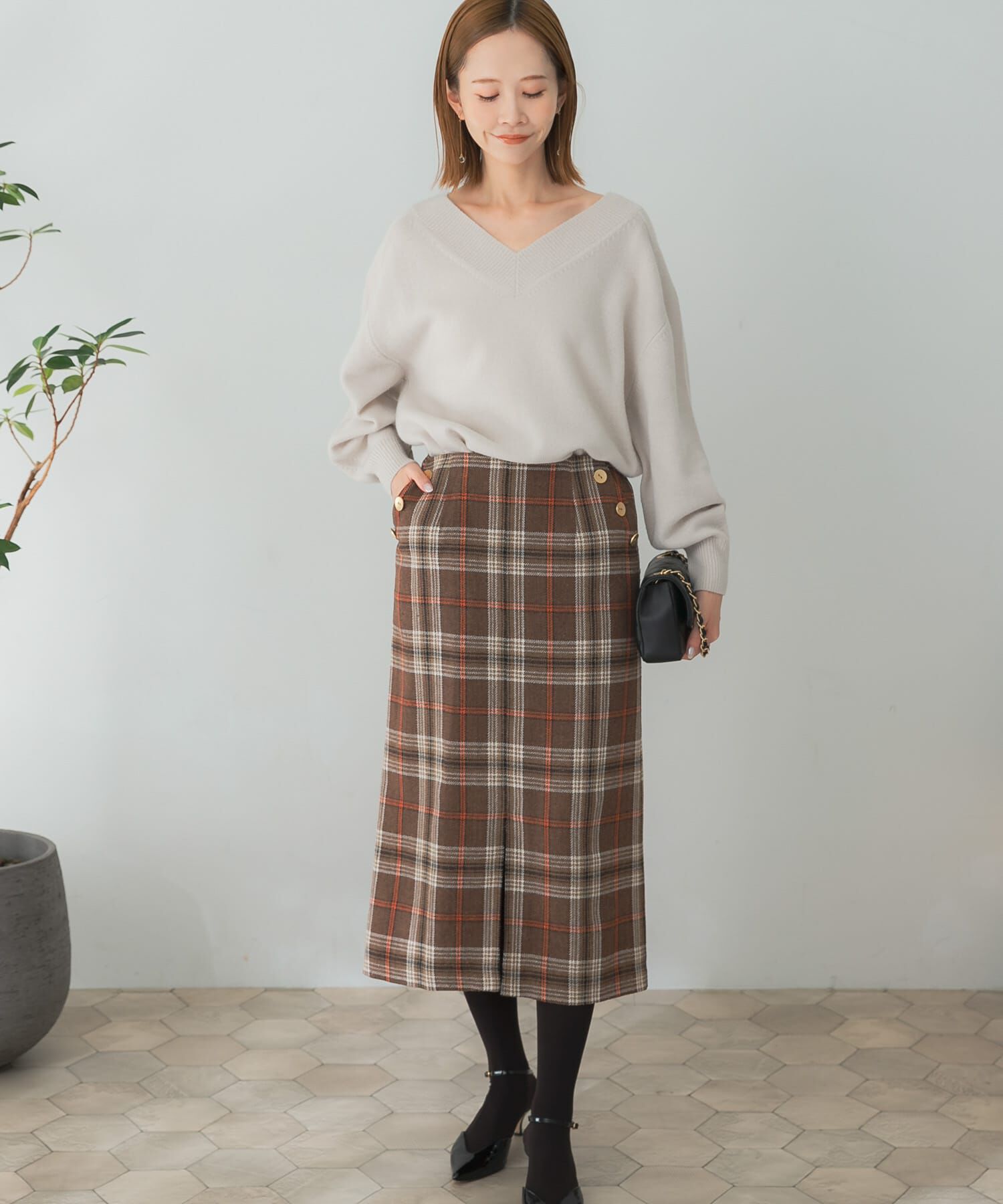 URBAN RESEARCH ROSSO「ボタンデザインタイトスリットスカート」|スカート|