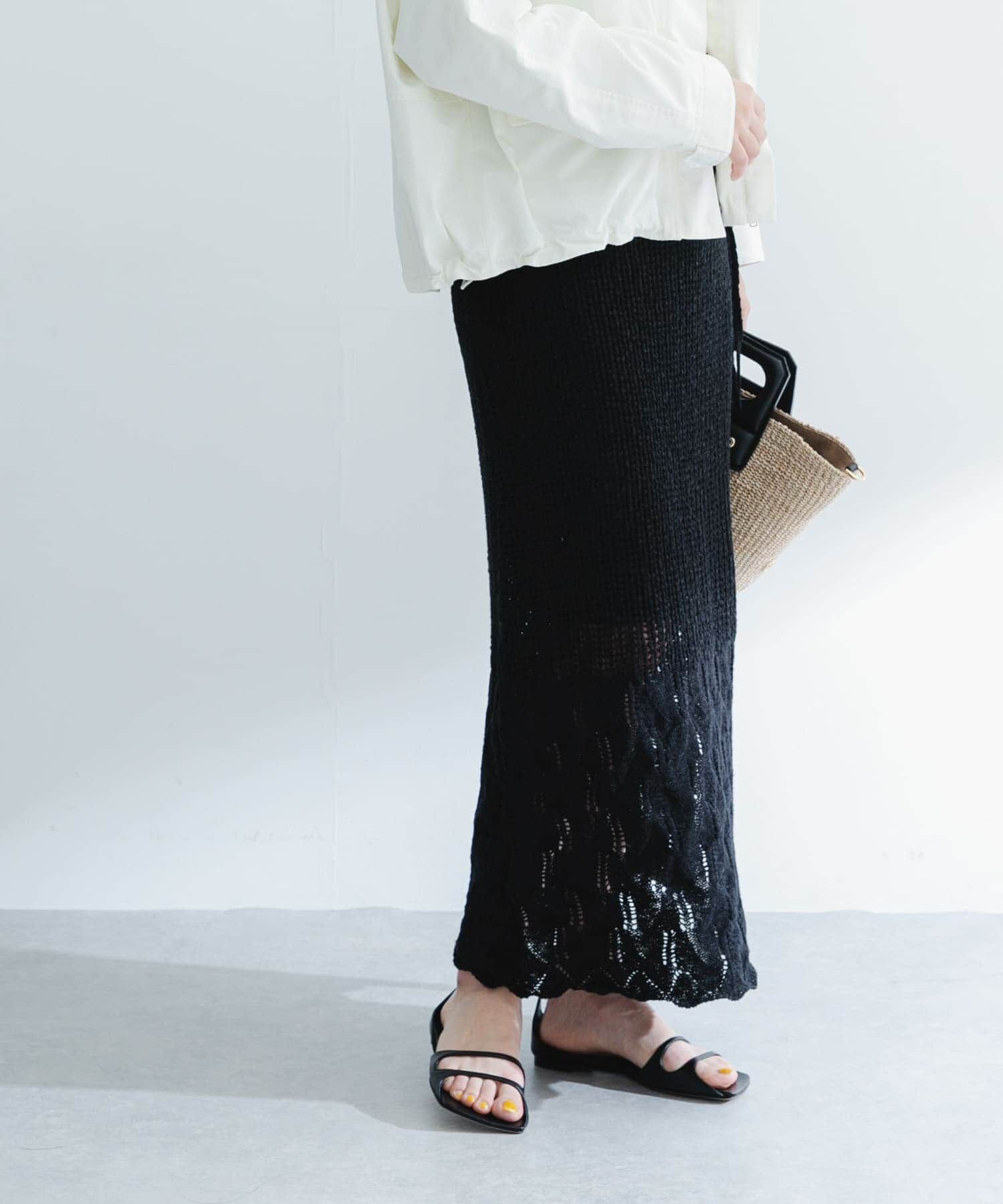 URBAN RESEARCH ROSSO「サイドスリットニットレーススカート」|スカート|