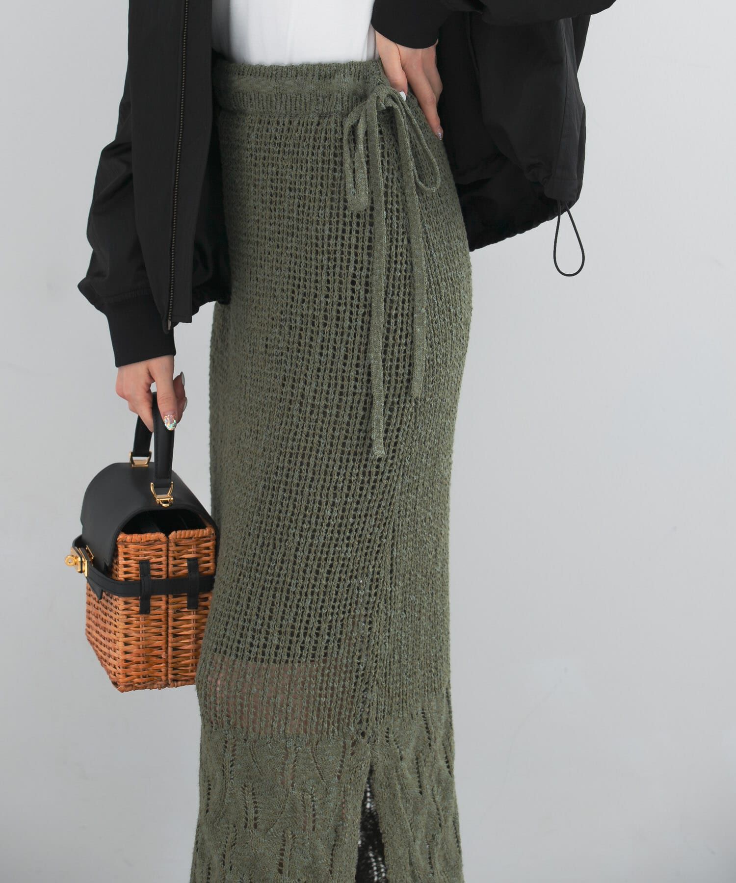 URBAN RESEARCH ROSSO「サイドスリットニットレーススカート」|スカート|