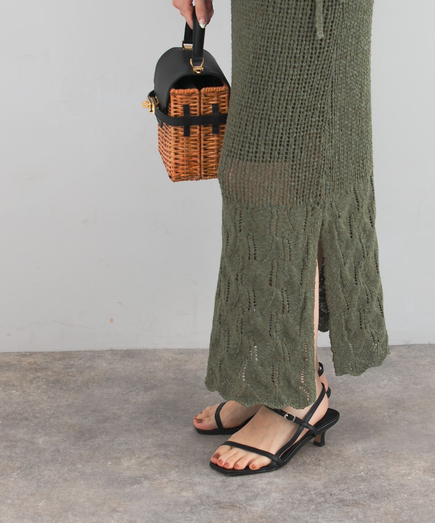 URBAN RESEARCH ROSSO「サイドスリットニットレーススカート」|スカート|