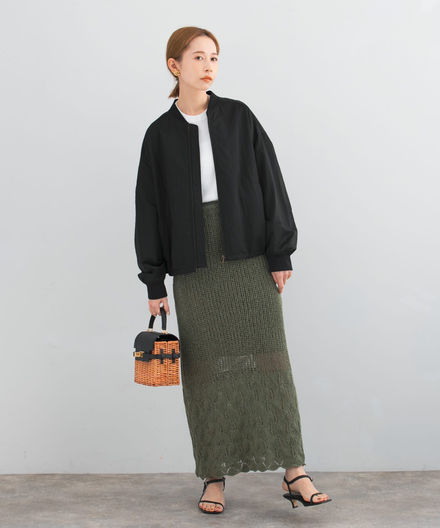 URBAN RESEARCH ROSSO「サイドスリットニットレーススカート」|スカート|