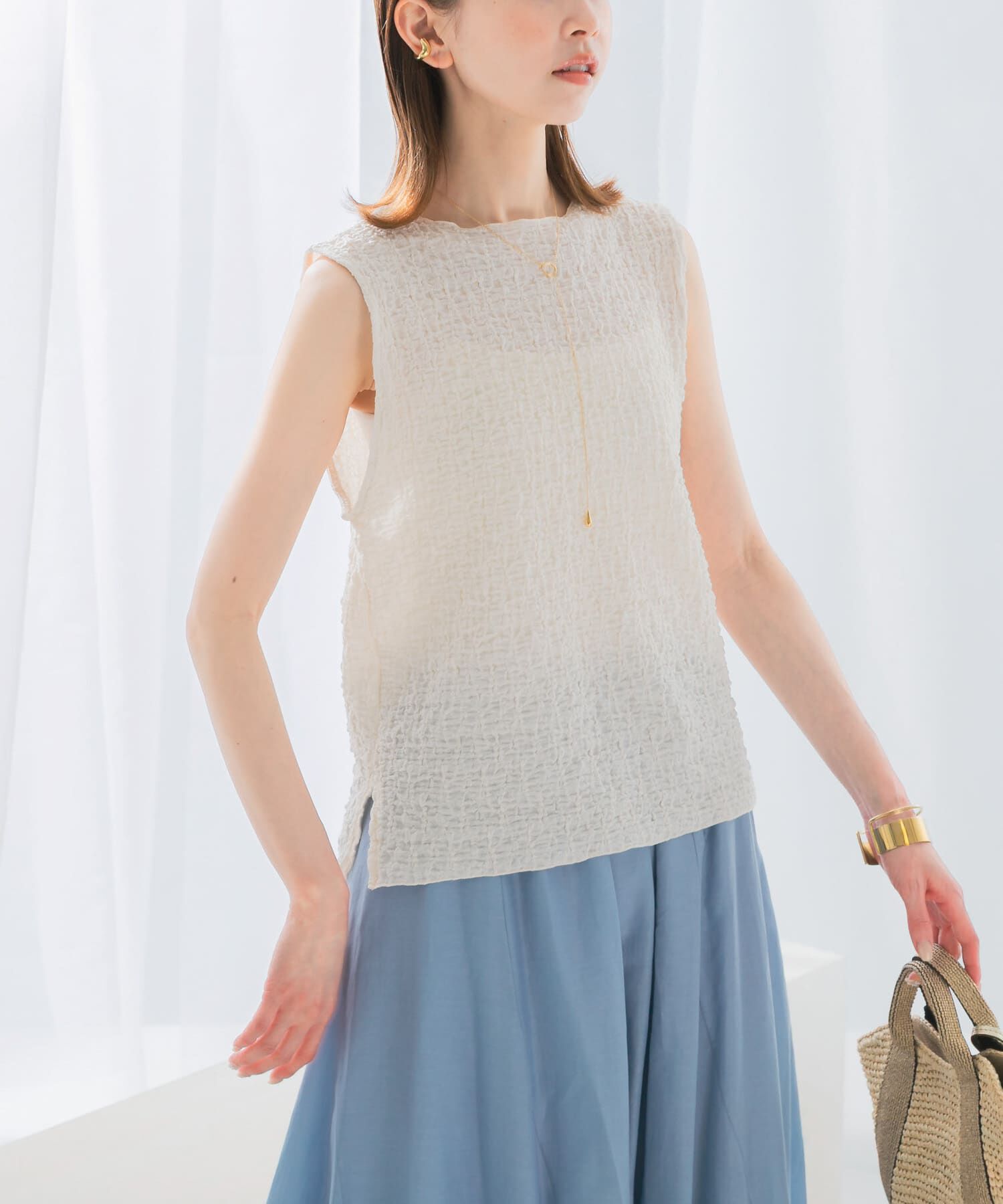 URBAN RESEARCH ROSSO「ランダムリンクルラッセルカットソー」|Tシャツ・カットソー|