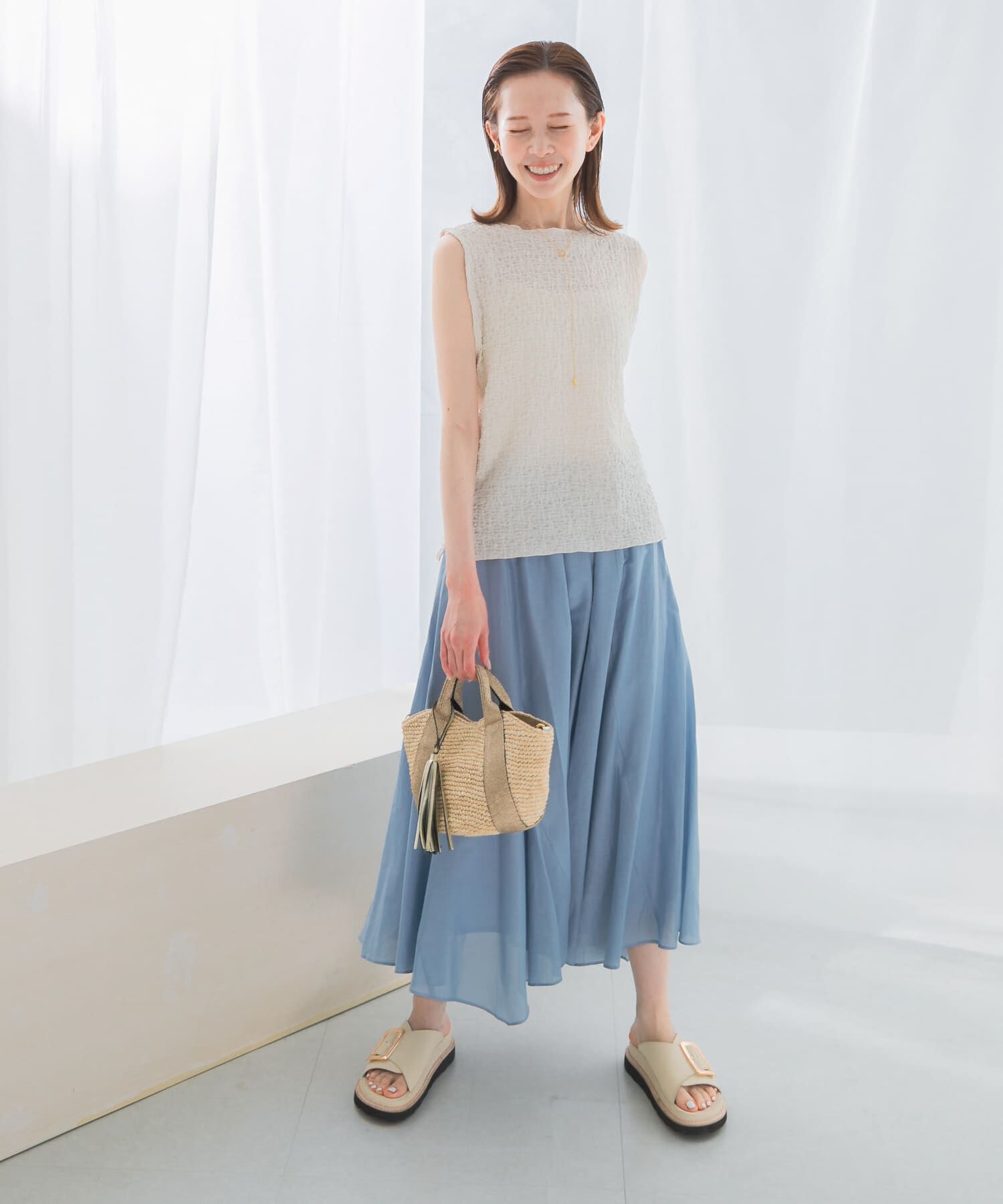 URBAN RESEARCH ROSSO「ランダムリンクルラッセルカットソー」|Tシャツ・カットソー|