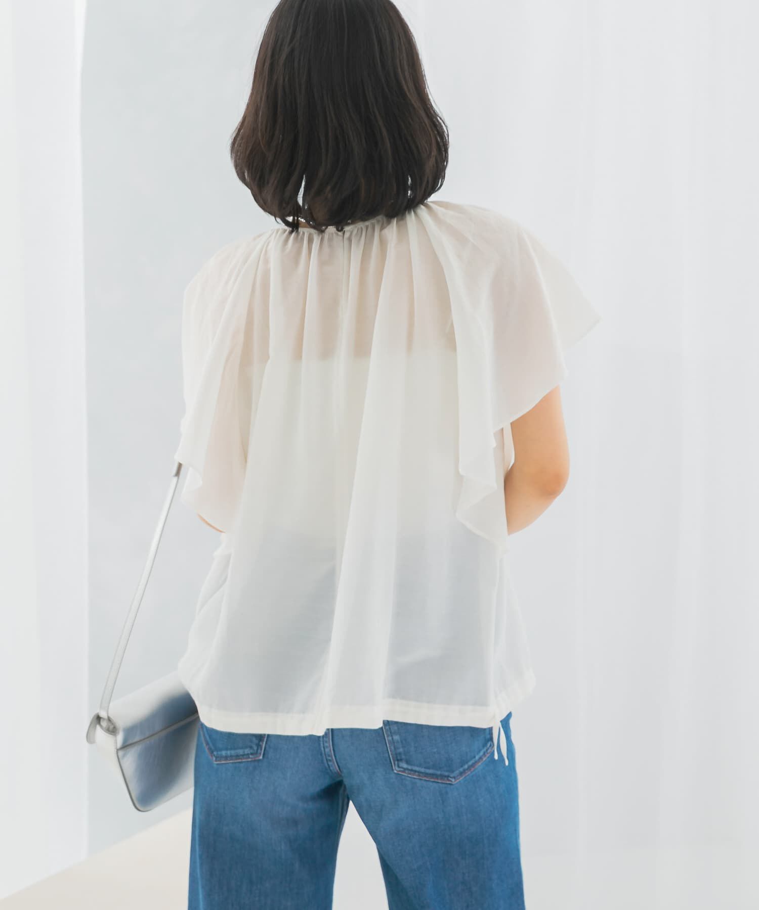 URBAN RESEARCH ROSSO「コットンシルクフレアスリーブブラウス」|シャツ・ブラウス|