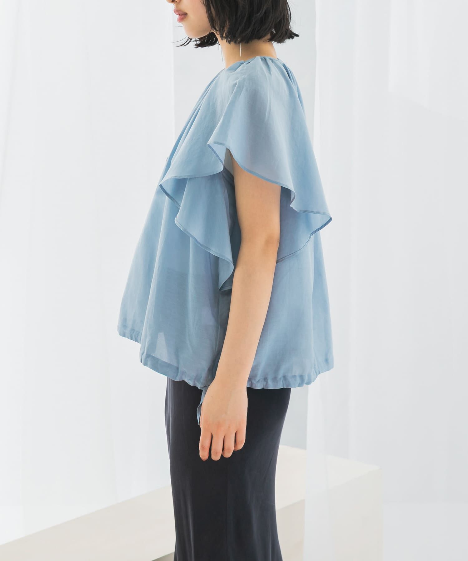 URBAN RESEARCH ROSSO「コットンシルクフレアスリーブブラウス」|シャツ・ブラウス|