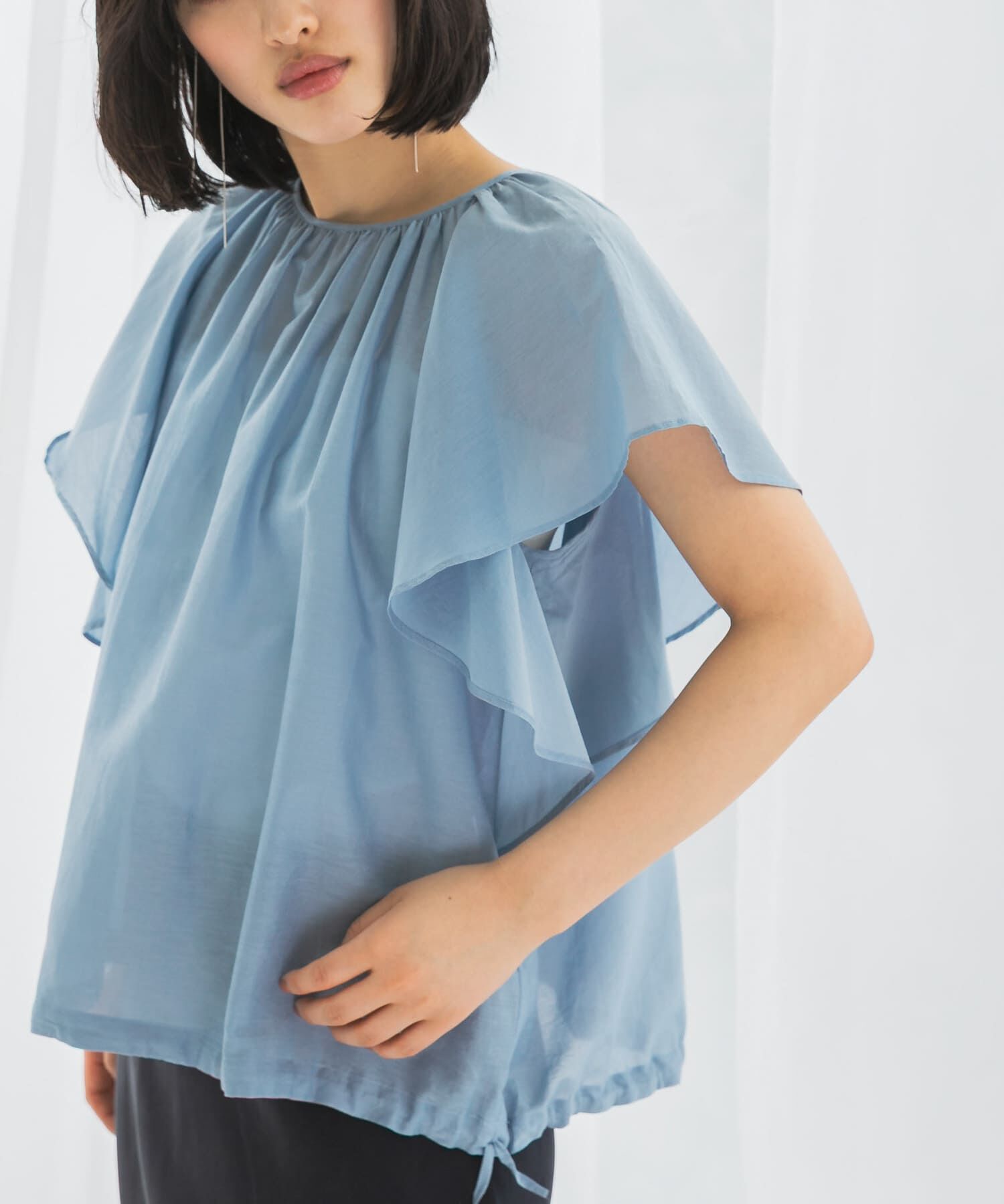 URBAN RESEARCH ROSSO「コットンシルクフレアスリーブブラウス」|シャツ・ブラウス|