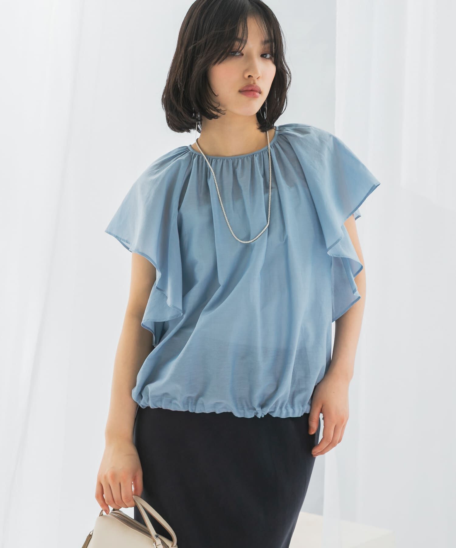 URBAN RESEARCH ROSSO「コットンシルクフレアスリーブブラウス」|シャツ・ブラウス|