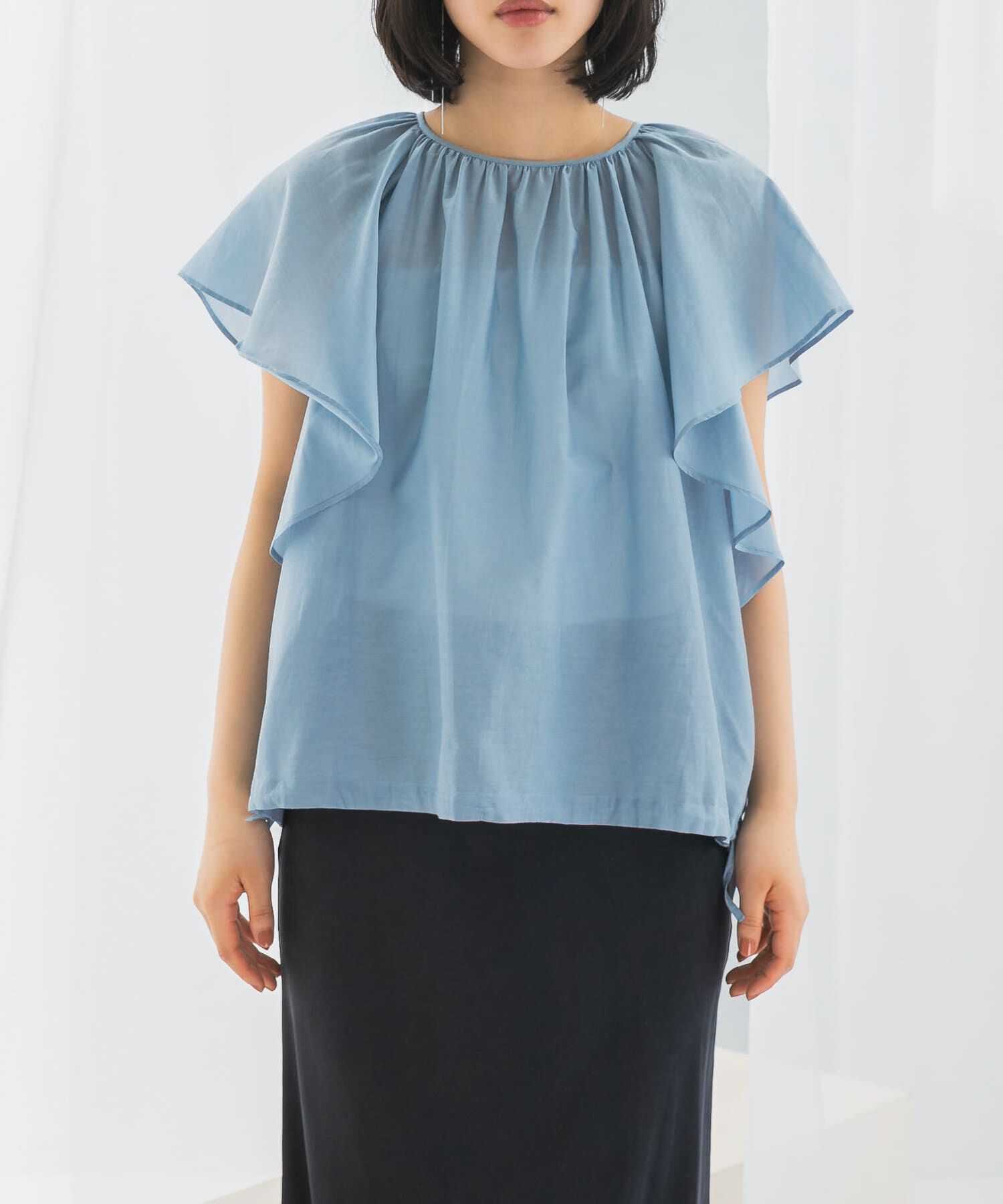 URBAN RESEARCH ROSSO「コットンシルクフレアスリーブブラウス」|シャツ・ブラウス|