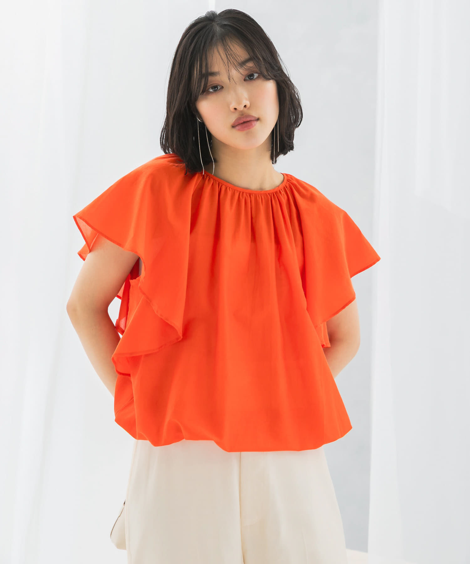 URBAN RESEARCH ROSSO「コットンシルクフレアスリーブブラウス」|シャツ・ブラウス|