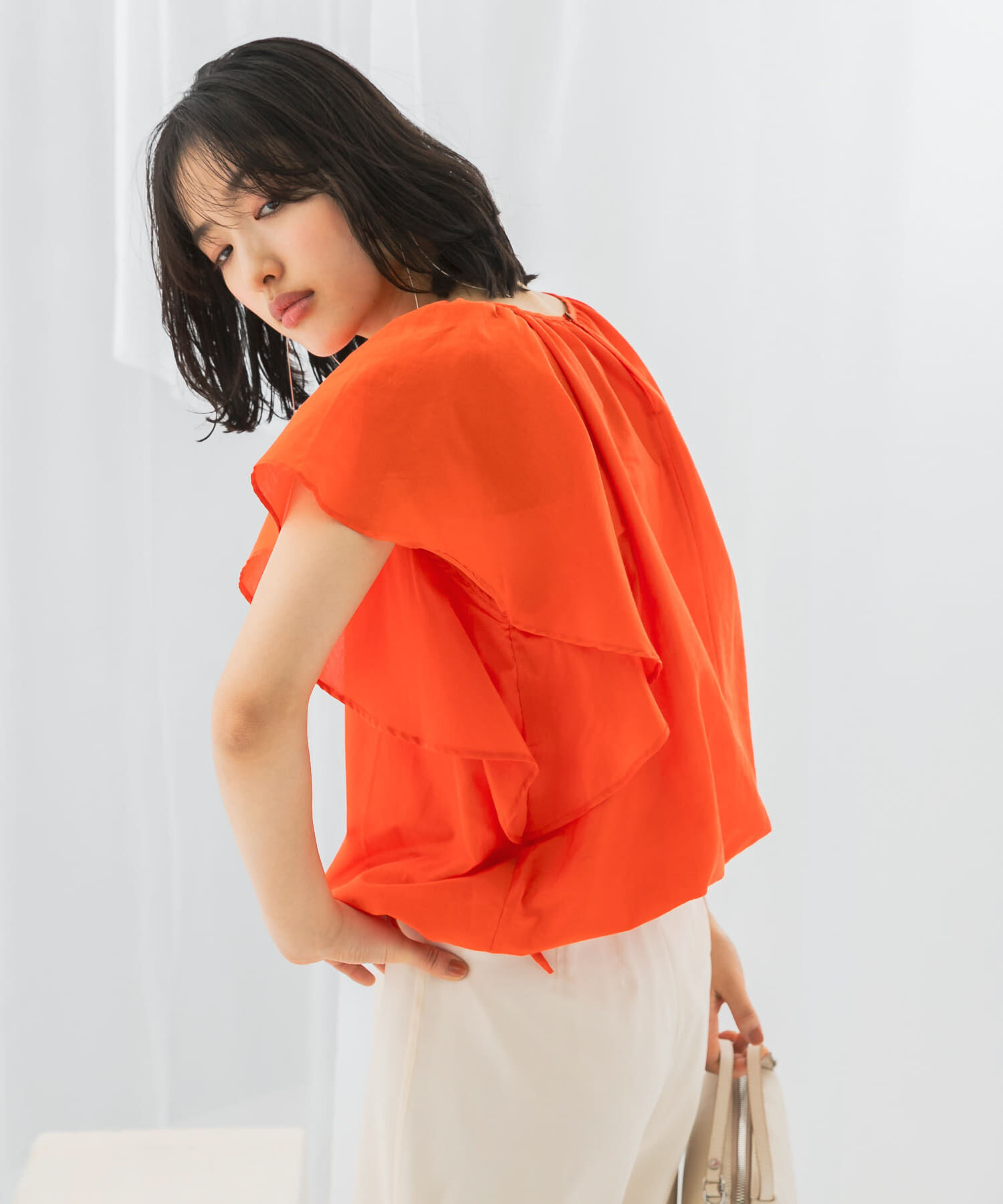 URBAN RESEARCH ROSSO「コットンシルクフレアスリーブブラウス」|シャツ・ブラウス|