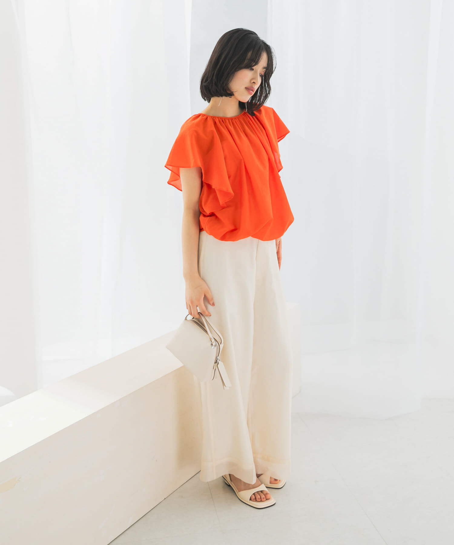 URBAN RESEARCH ROSSO「コットンシルクフレアスリーブブラウス」|シャツ・ブラウス|