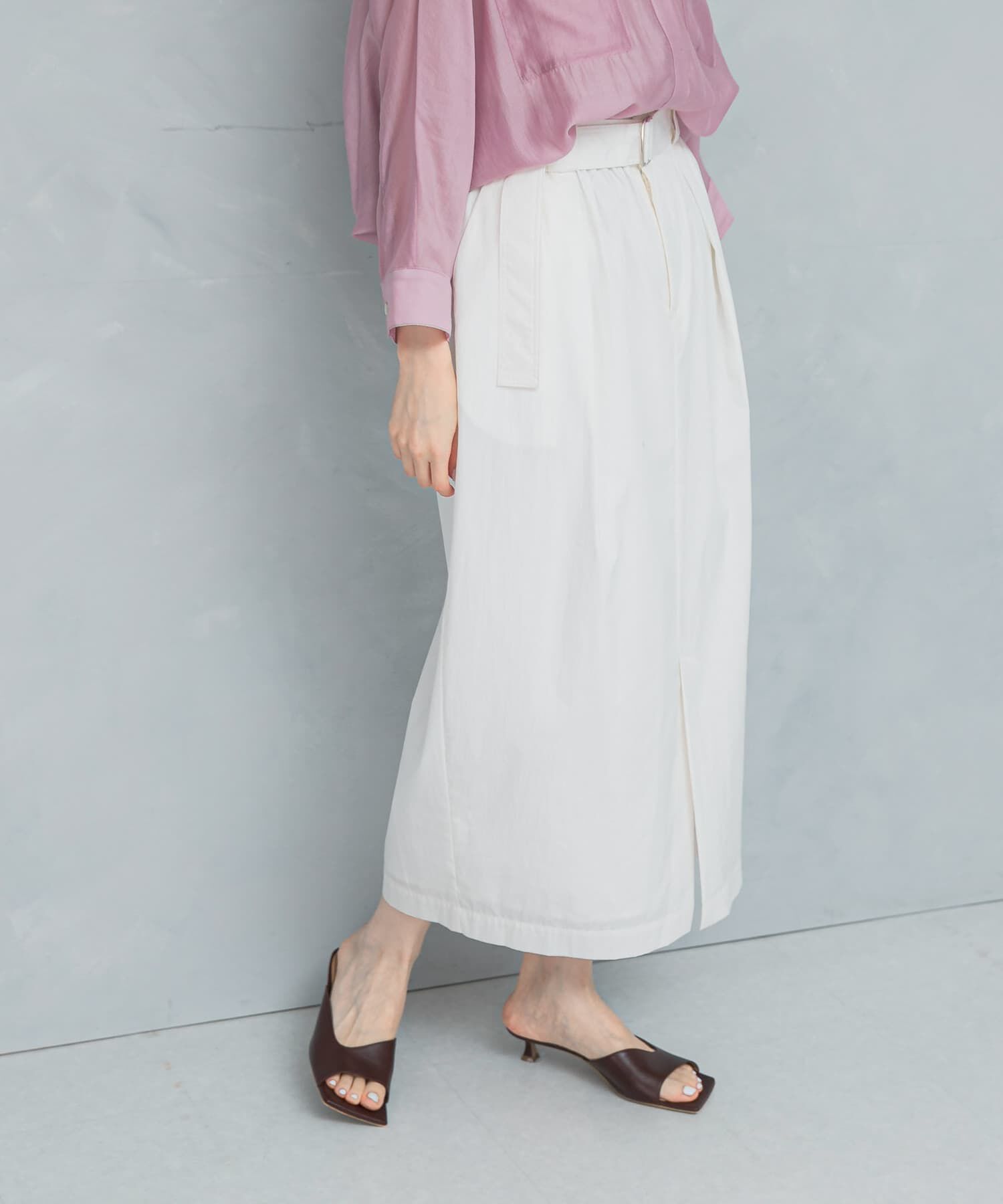 URBAN RESEARCH ROSSO「ベルト付スカート」|スカート|ホワイト