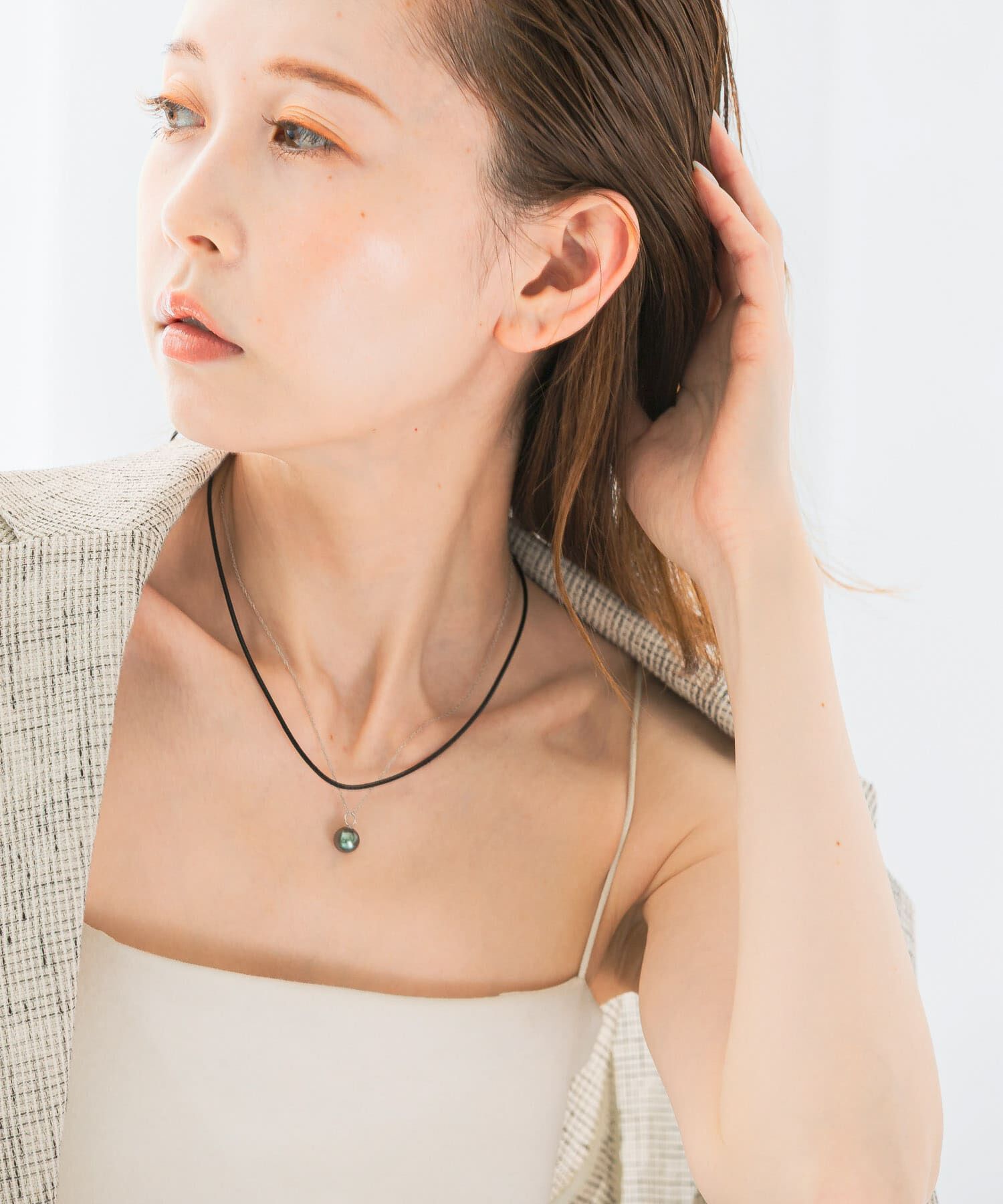 URBAN RESEARCH ROSSO「Favorible　Black Pearl Combi Necklace」|ネックレス|