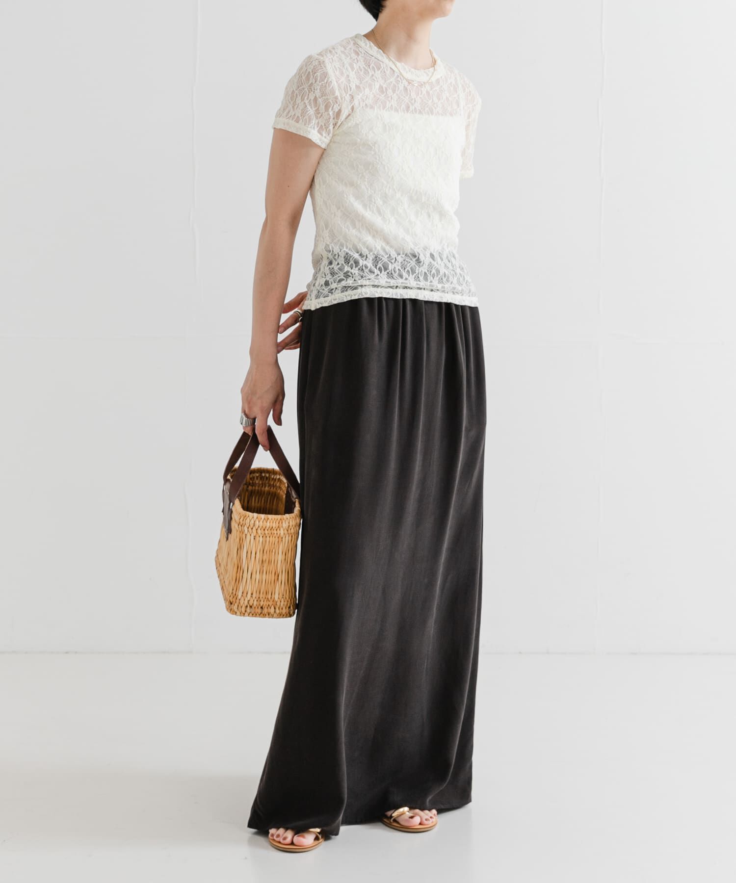 URBAN RESEARCH「キュプラレーヨンギャザーIラインスカート」|スカート|