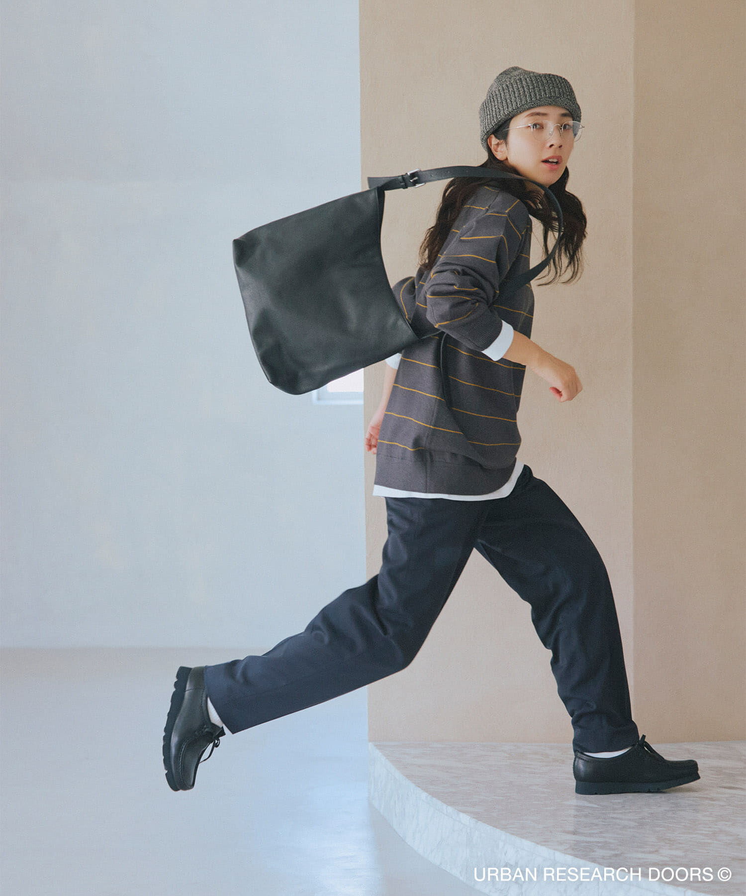 URBAN RESEARCH DOORS「『仁村紗和さん着用』『UR TECH』完声テーパードトラウザー」|その他|ブラック