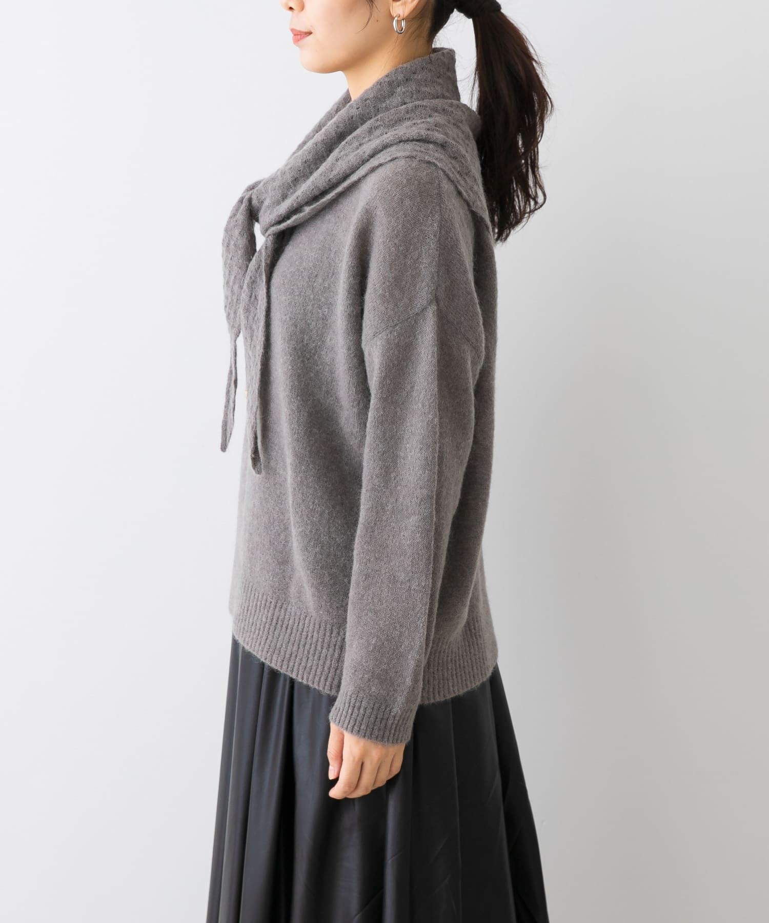 URBAN RESEARCH ROSSO「F by ROSSO　ヘアリーニットプルオーバー+ニットスカーフ」|ニット・セーター|