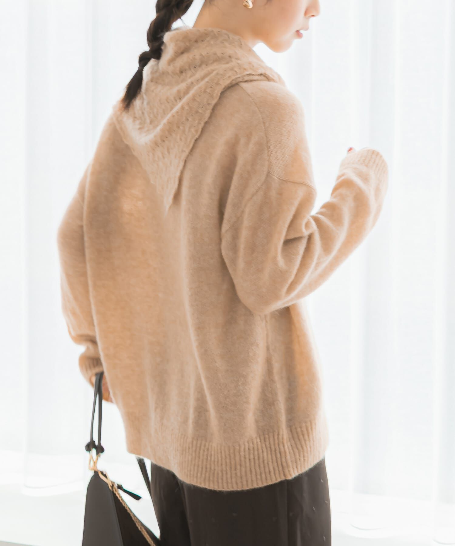 URBAN RESEARCH ROSSO「F by ROSSO　ヘアリーニットプルオーバー+ニットスカーフ」|ニット・セーター|