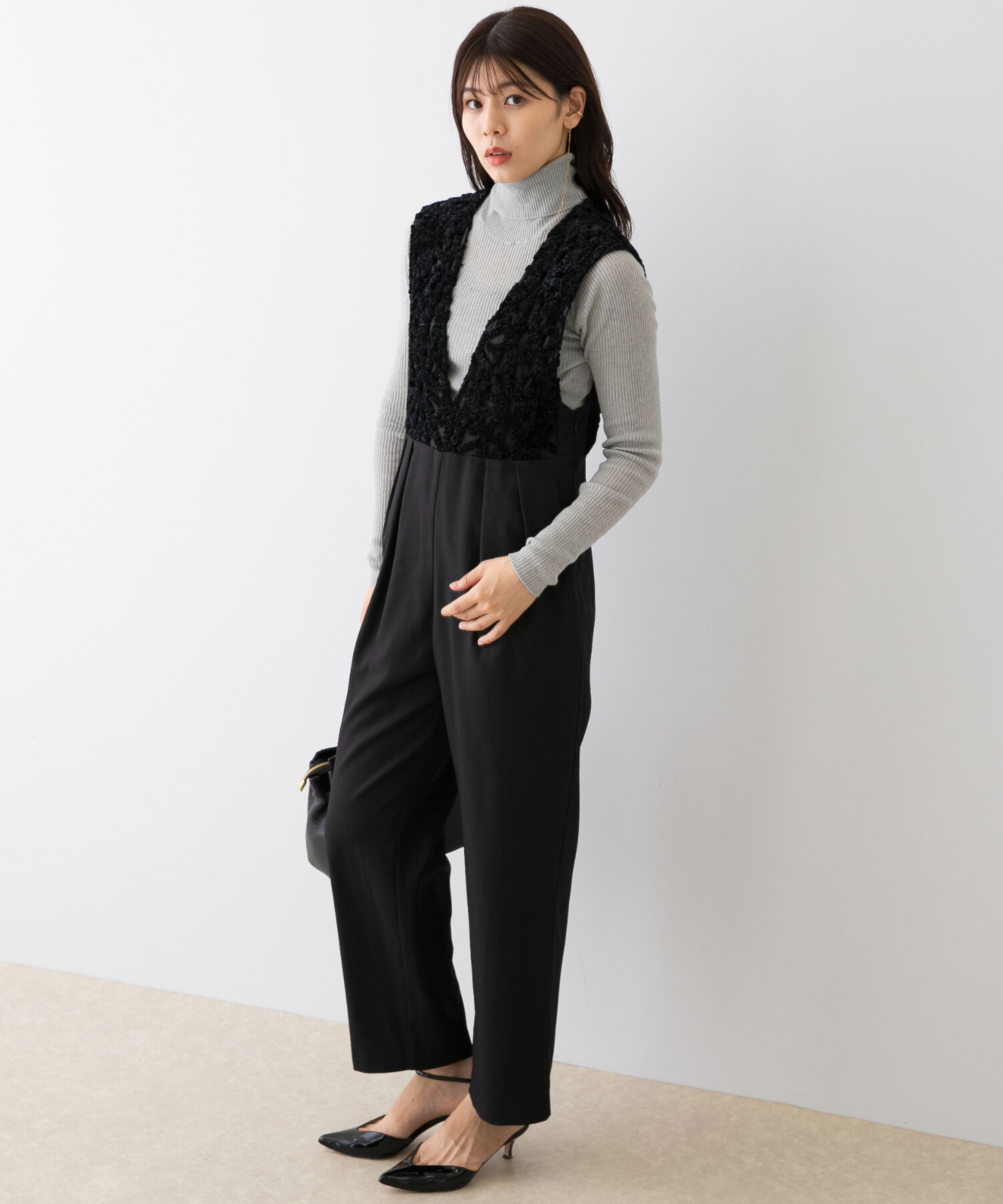 URBAN RESEARCH ROSSO「F by ROSSO　モールレース切替オールインワン」|スカート|