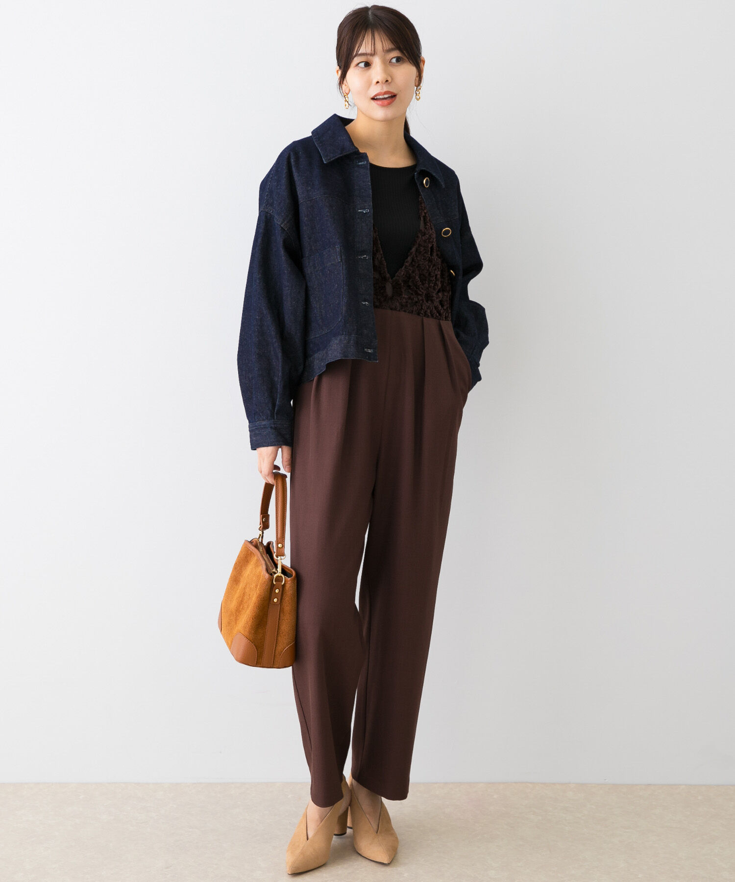 URBAN RESEARCH ROSSO「F by ROSSO　モールレース切替オールインワン」|スカート|