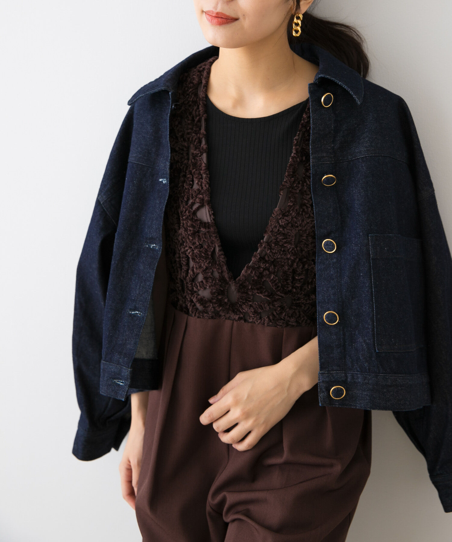 URBAN RESEARCH ROSSO「F by ROSSO　モールレース切替オールインワン」|スカート|