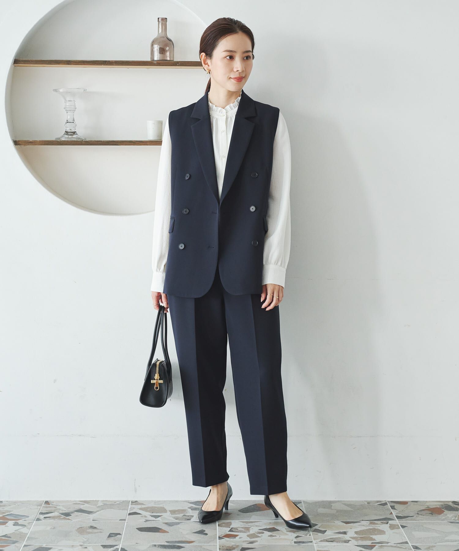 URBAN RESEARCH「ドビーストライプフリルブラウス」|シャツ・ブラウス|