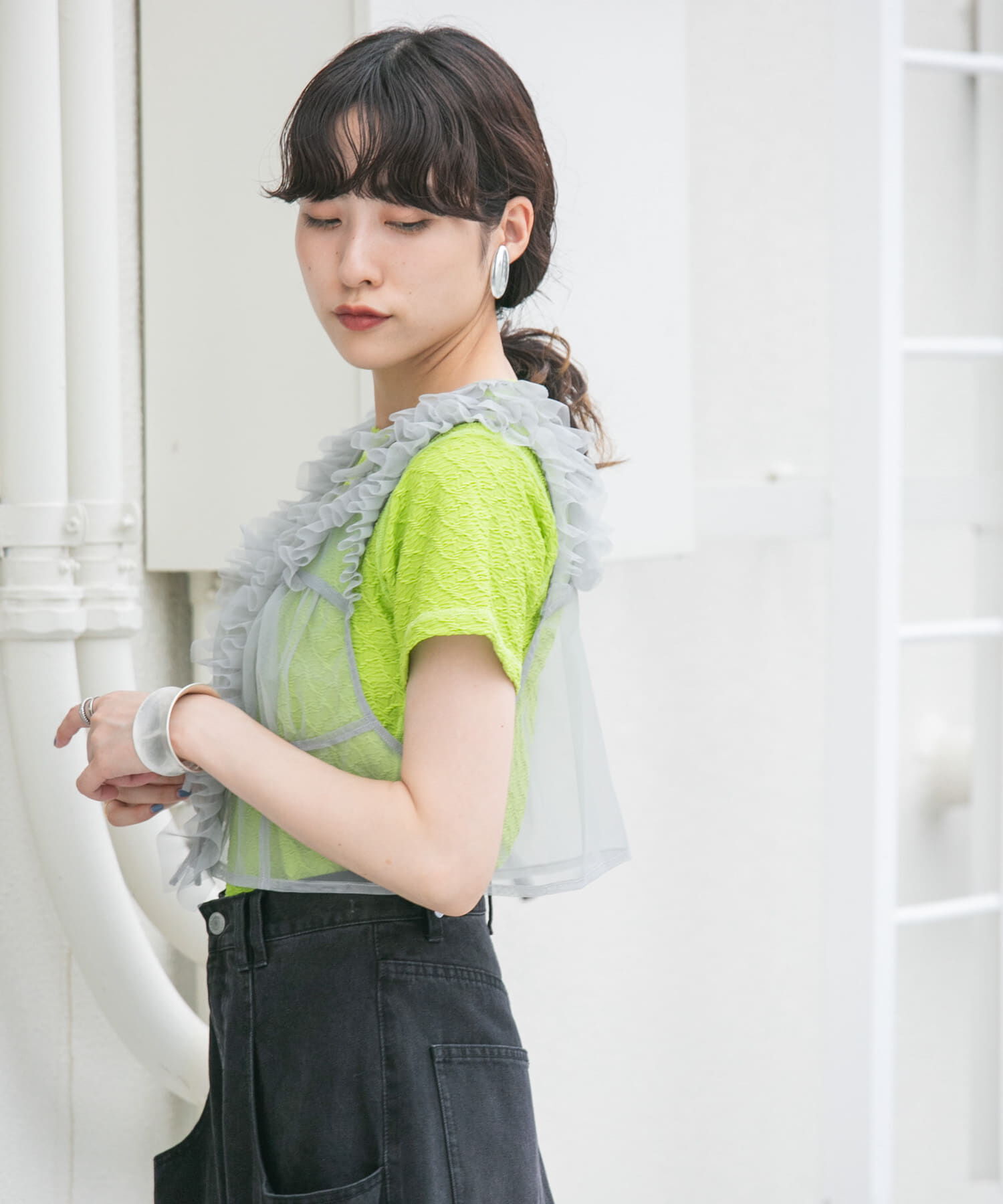  「ステッチデザインシャーリングTEE」|Tシャツ・カットソー|