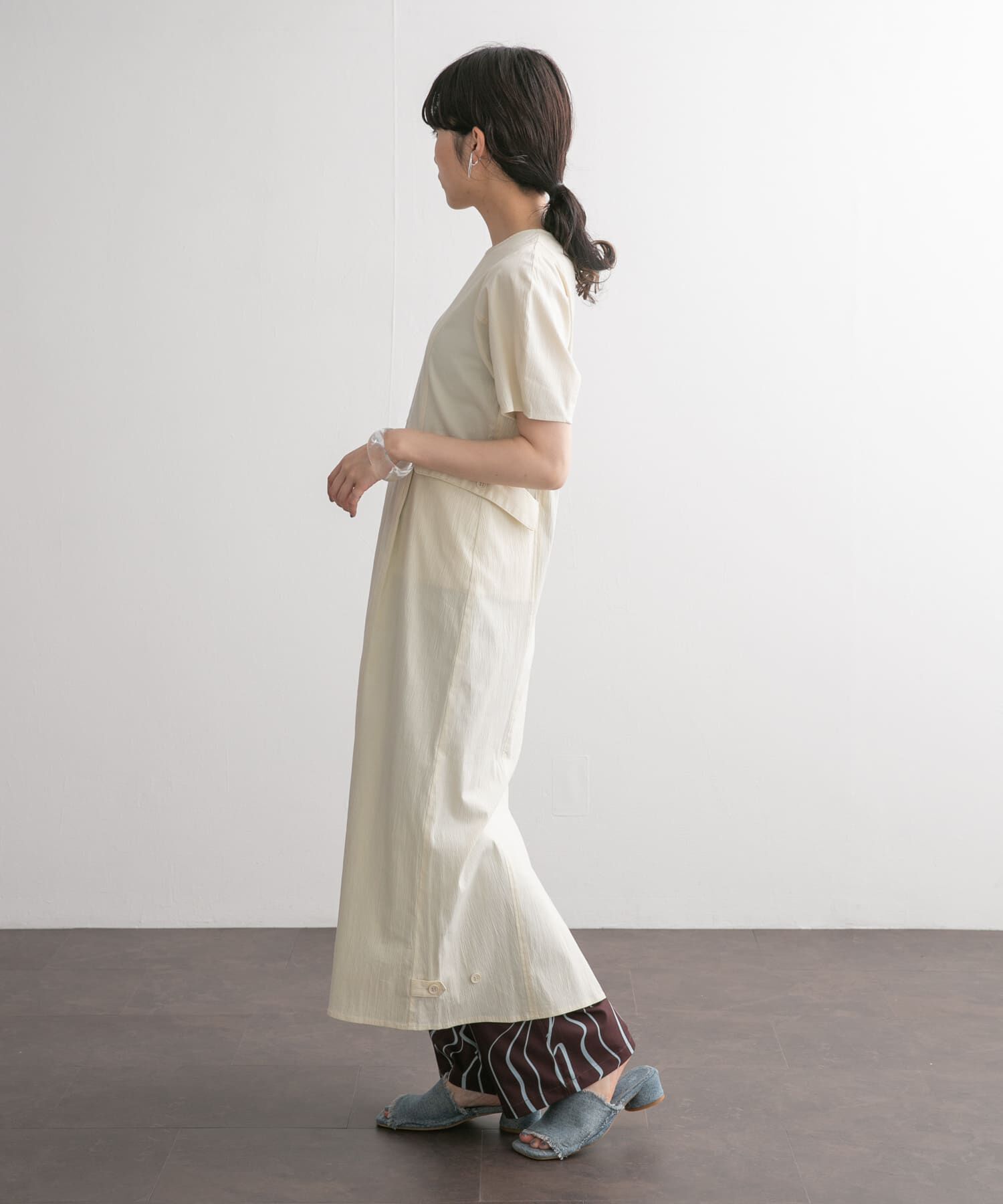  「サイドポケットコクーンワンピース」|ワンピース|