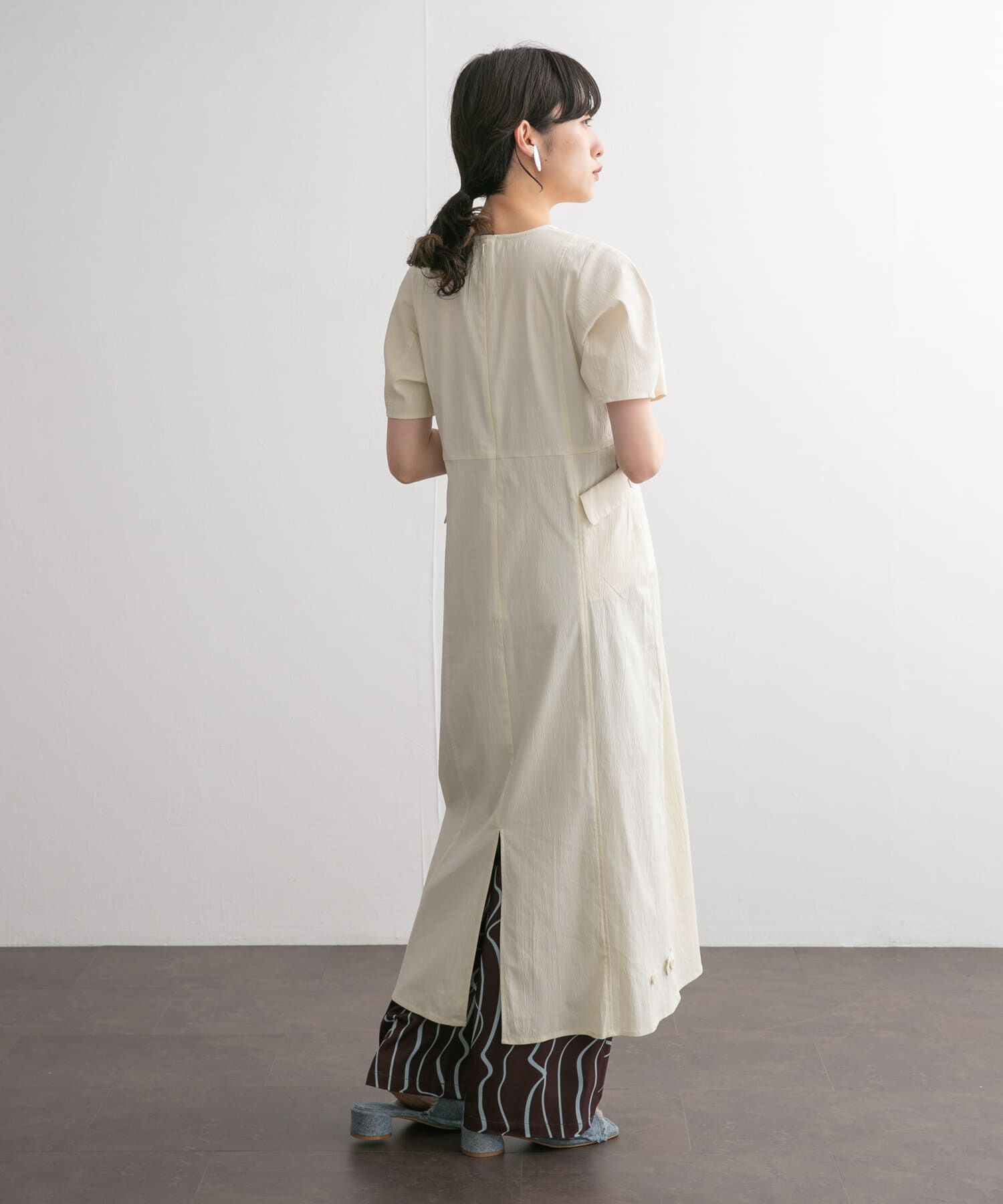  「サイドポケットコクーンワンピース」|ワンピース|