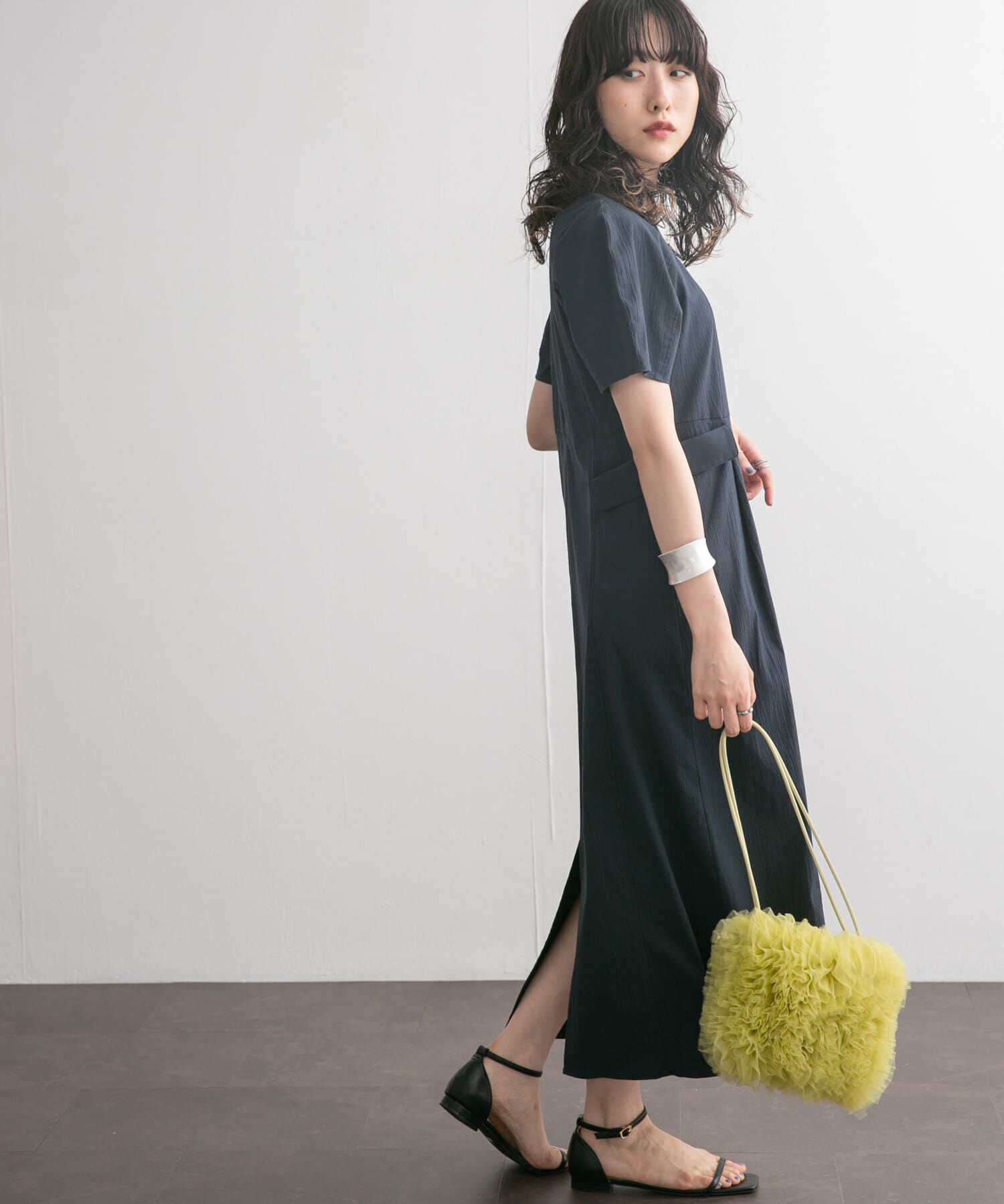  「サイドポケットコクーンワンピース」|ワンピース|