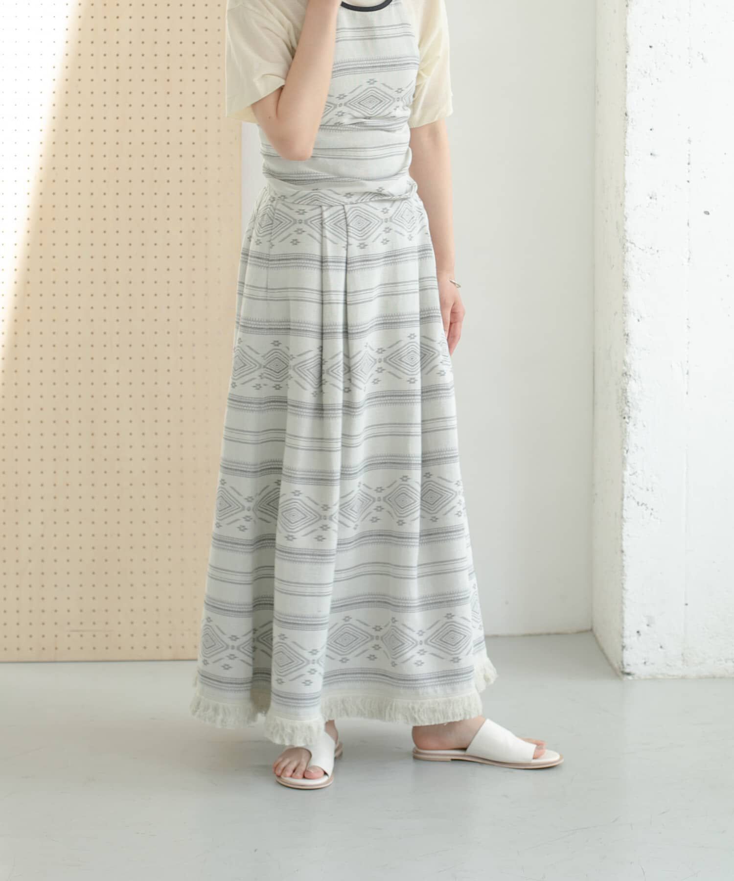  「エスニック柄ボリュームスカート」|スカート|