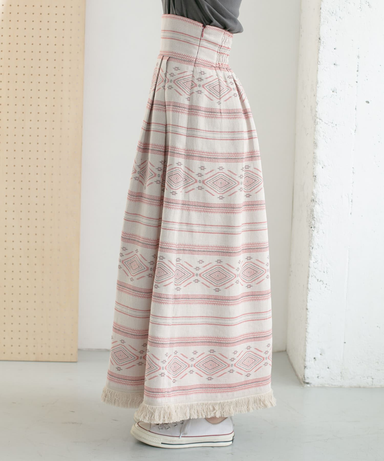  「エスニック柄ボリュームスカート」|スカート|