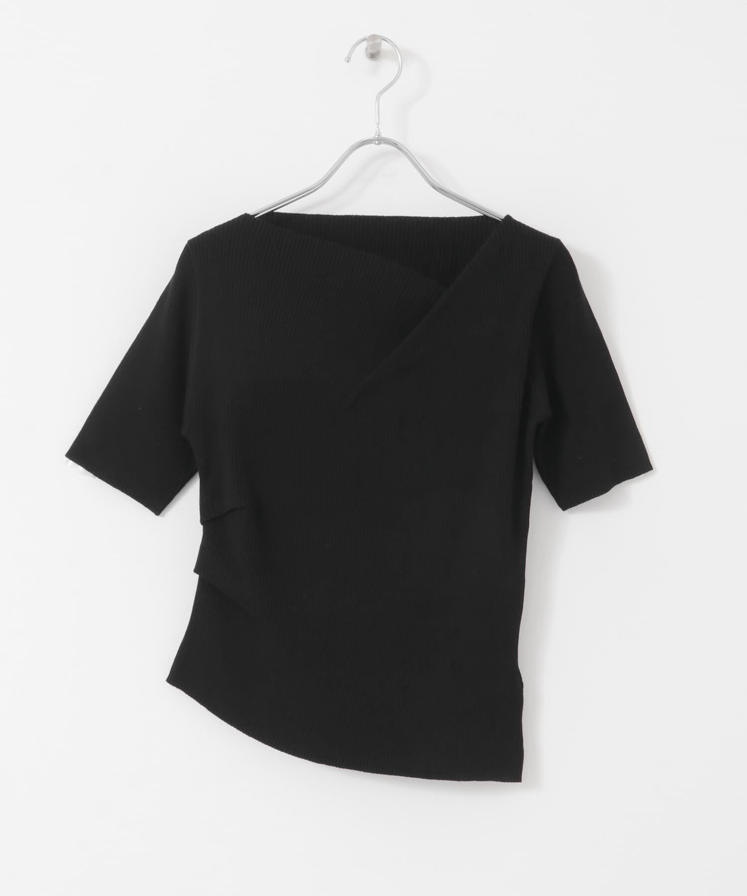 SENSE OF PLACE by URBAN RESEARCH「『一部WEB限定カラー』アシメネックハーフスリーブセーター」|ニット・セーター|