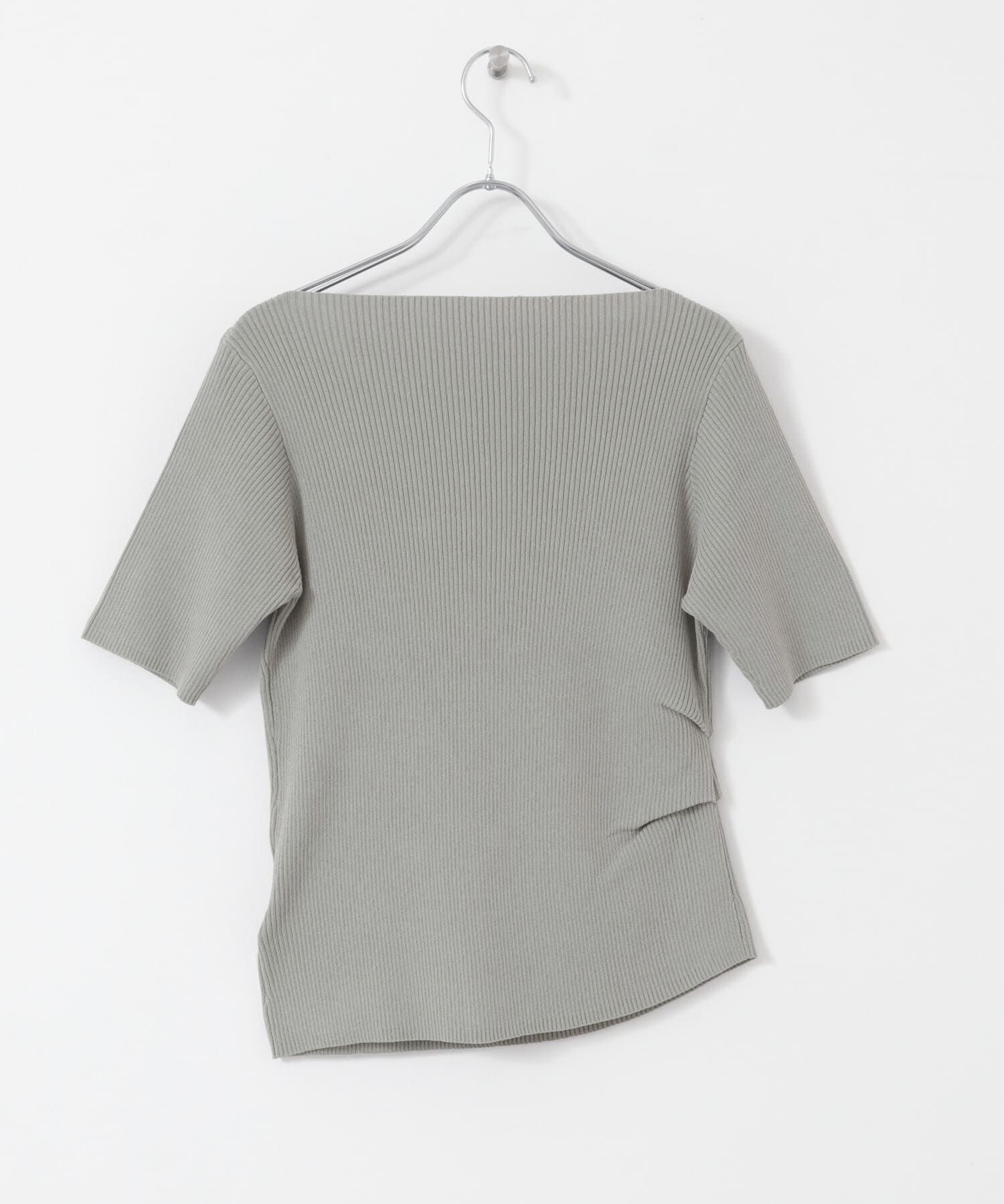 SENSE OF PLACE by URBAN RESEARCH「『一部WEB限定カラー』アシメネックハーフスリーブセーター」|ニット・セーター|