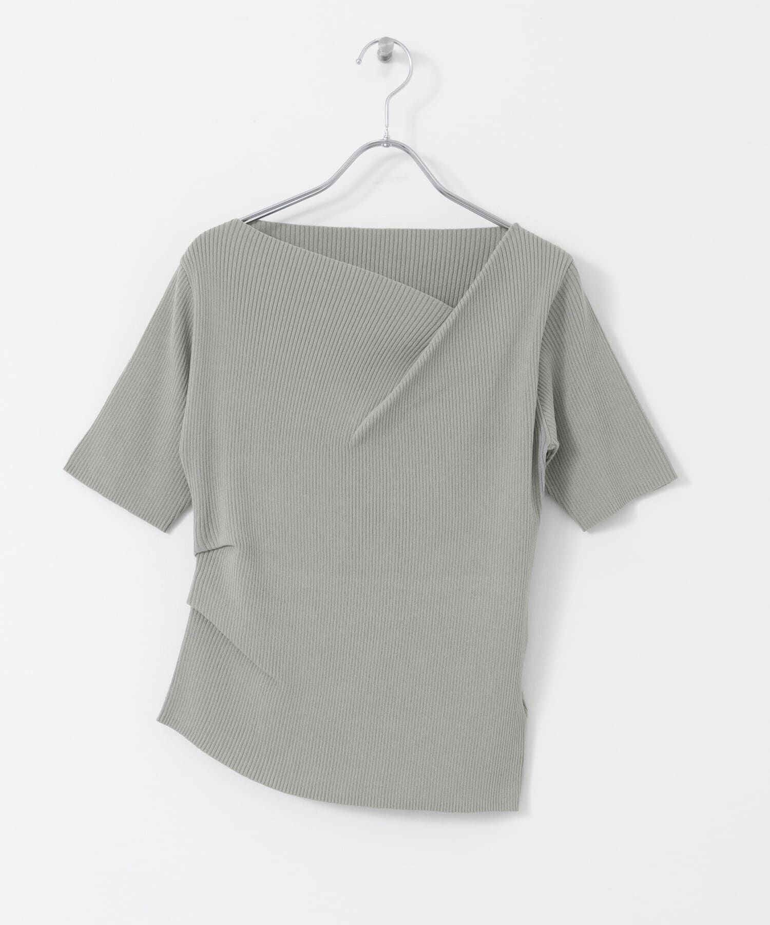 SENSE OF PLACE by URBAN RESEARCH「『一部WEB限定カラー』アシメネックハーフスリーブセーター」|ニット・セーター|