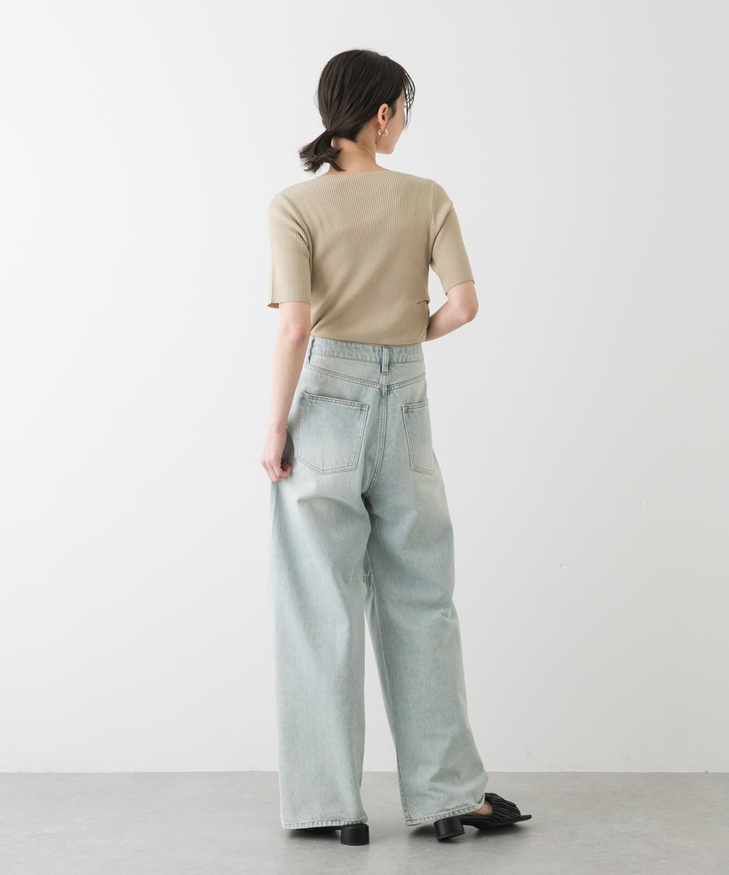 SENSE OF PLACE by URBAN RESEARCH「『一部WEB限定カラー』アシメネックハーフスリーブセーター」|ニット・セーター|