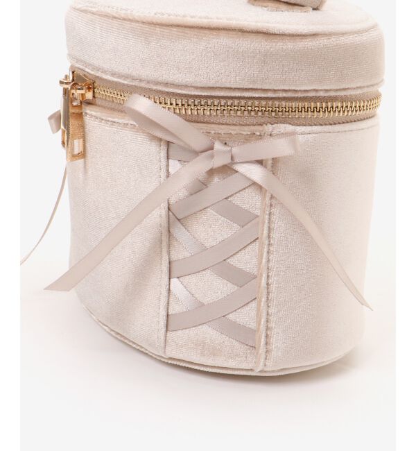 MAJESTICLEGON「レースアップベロアバニティバッグ」|ショルダー・メッセンジャー|